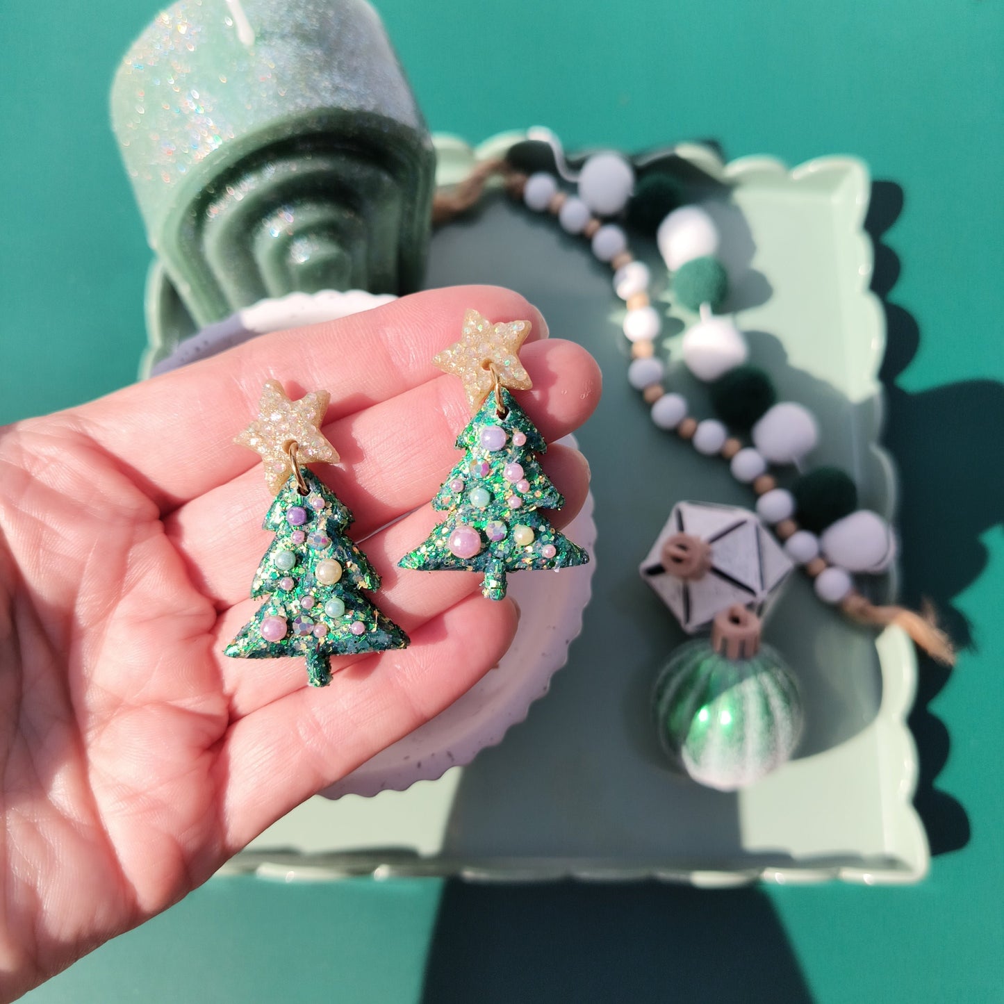 🎄Holly Jolly Tinsel Trees🎄, Christmas Tree Earrings, Christmas Earring Trees