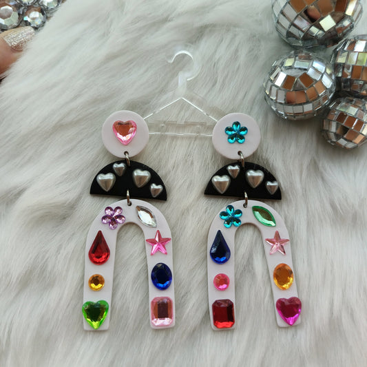 Take Me to the Pyramids or At Least a Dance Party Earrings, Bedazzled Earrings, Sparkling Dangle Earrings, Dangle Sparkle Earrings, Statement Earrings